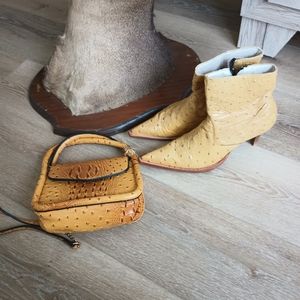 Ostrich Print Boots